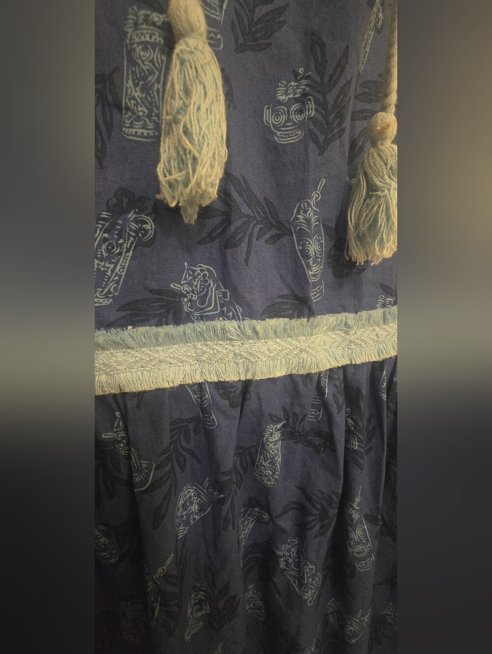 Disney Parks Trader Sam's Blue Tiki Grotto Printed Cotton Maxi Dress, XS - Picture 5 of 16